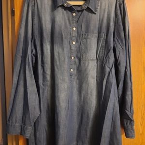 Blue Jean plus size long sleeve tunic